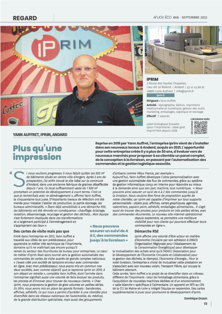 Article paru dans le numéro 68 de Anjou Eco, magazine économique de la CCI de Maine-et-Loire https://www.maineetloire.cci.fr/anjou-eco